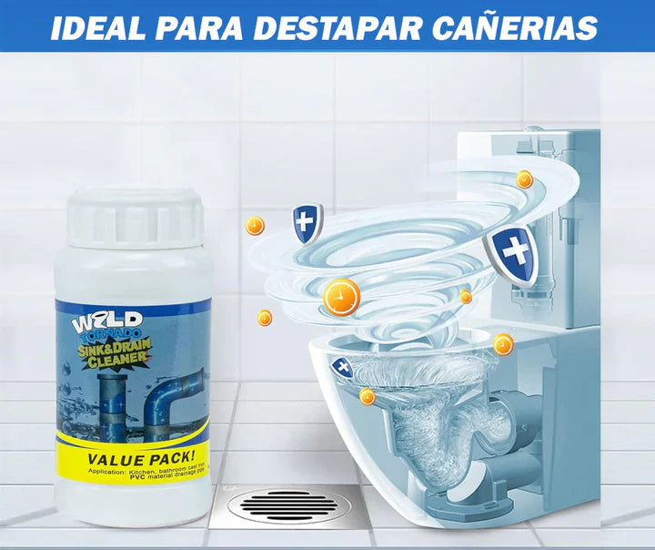 COMBO 2x1 Polvo Destapa Cañerías WILD TORNADO